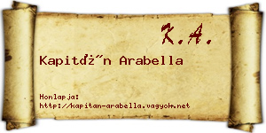 Kapitán Arabella névjegykártya